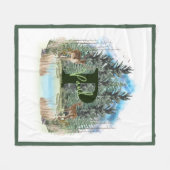 Wasserfarbe Hirsch Personalisierter Monogramm Buch Fleecedecke (Vorderseite (Horizontal))