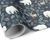 Wasserfarbe Hirschbär Hand gezogen Geschenkpapier (Rolleneckpunkt)
