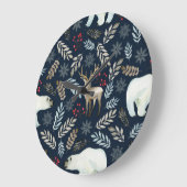 Wasserfarbe Hirschbär Hand gezogen Große Wanduhr (Winkel)