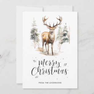 Wasserfarbe Hirsche Kalligrafie Weihnachten