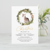 Wasserfarbe Hirsche Kiefer Weihnachten Urlaub Part Einladung (Stehend Vorderseite)