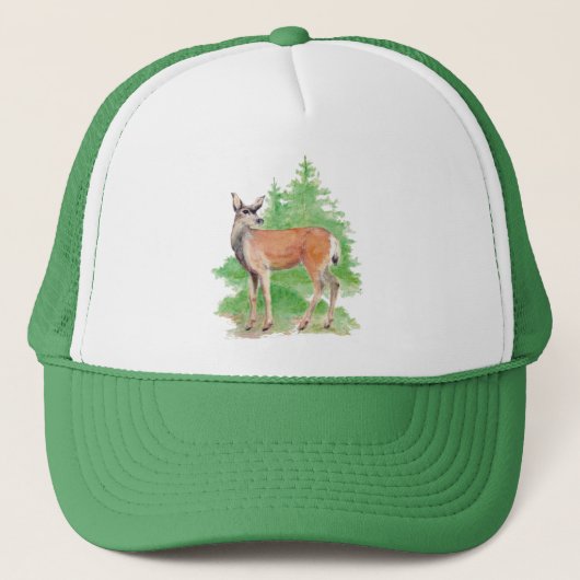 Wasserfarbe Hirsche wild Tierart Art Truckerkappe (Vorderseite)