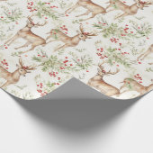 Wasserfarbe Hirsche Winterlandschaft Geschenkpapier (Ecke)