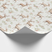 Wasserfarbe Hirsche Winterlandschaft Geschenkpapier (Ecke)