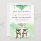 Wasserfarbe Hochzeit mit rustikalem Stil Einladung (Vorderseite)