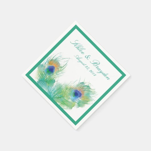 Wasserfarbe | Hochzeit Serviette (Ecke)