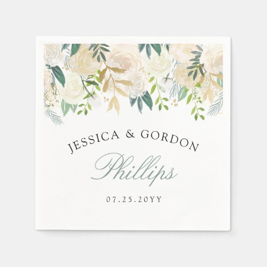 Wasserfarbe | Hochzeitscocktail Serviette (Vorderseite)