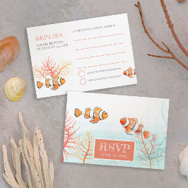 Wasserfarbe Hochzeitsfische RSVP Karte