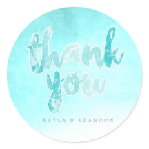 Wasserfarbe - Hochzeitskleber - Aquamarin | ABWEIC