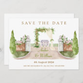 Wasserfarbe Hochzeitslandschaft Kunst Save The Date (Vorne/Hinten)