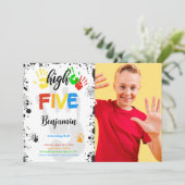 Wasserfarbe Hohe Einladung von fünf Fotos (Stehend Vorderseite)