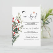 Wasserfarbe Holly Berry GrüneHochzeitsfeier Einladung (Stehend Vorderseite)