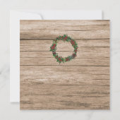 Wasserfarbe Holly Kranz Scheunenholz Weihnachtsgeb Einladung (Rückseite)