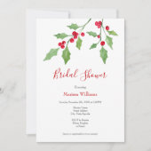 Wasserfarbe Holly Sprigs Einladung (Vorderseite)