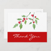Wasserfarbe Holly Sprigs Postkarte (Vorne/Hinten)