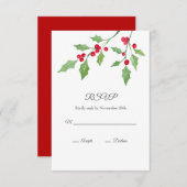 Wasserfarbe Holly Sprigs RSVP Karte (Vorne/Hinten)