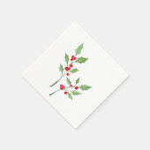 Wasserfarbe Holly Sprigs Serviette (Ecke)