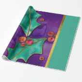 Wasserfarbe Holries Lila grüner Roter Urlaub Geschenkpapier (Ungerollt)