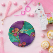 Wasserfarbe Holries Lila grüner Roter Urlaub Pappteller (Party)