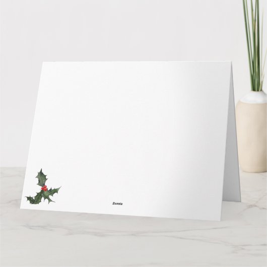 Wasserfarbe Holy mit Berries Foto Weihnachten Karte (Rückseite)