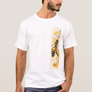 Wasserfarbe Honig Biene Brushstroke Paint T-Shirt