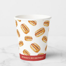 Wasserfarbe Hot Dog Geburtstagspapier Cups - Kinde Pappbecher