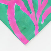 Wasserfarbe Hot Pink Aqua Übergröße Damaskus Inspi Fleecedecke (Ecke)