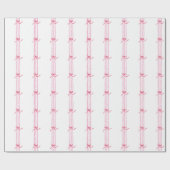 Wasserfarbe Hot Pink Bows & Bamboo Geschenkpapier (Flach)