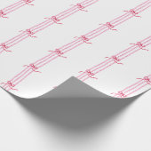 Wasserfarbe Hot Pink Bows & Bamboo Geschenkpapier (Ecke)