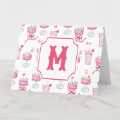 Wasserfarbe Hot Pink Mahjong Cocktails Dankeskarte