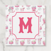 Wasserfarbe Hot Pink Mahjong Cocktails Geschenkanhänger (Vorderseite)