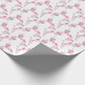 Wasserfarbe Hot Pink Mahjong Cocktails Geschenkpapier (Ecke)