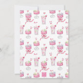 Wasserfarbe Hot Pink Mahjong Cocktails Party Einladung (Rückseite)