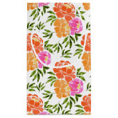 Wasserfarbe Hot Pink Orange Blütenfarben Kleine Geschenktüte (Rückseite)