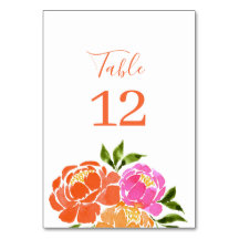 Wasserfarbe Hot Pink Orange Floral