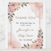 Wasserfarbe Hübsch Garden Blume Kinderdusche Gesch Weinetikett (Einzelnes Label)