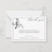 Wasserfarbe Hübsch Hummingbird Memorial Vielen Dan Mitteilungskarte (Vorderseite)