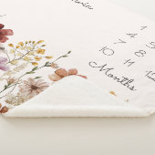 Wasserfarbe Hübsche Wildblume Meilenstein Baby Sherpadecke (3/4)