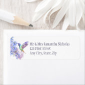 Wasserfarbe Hummingbird & Blue Delphinium Blume (Insitu)