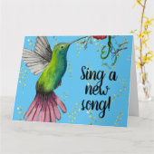 Wasserfarbe Hummingbird Christlich Karte (Gelbe Blume)