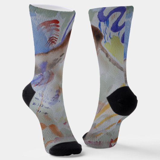 Wasserfarbe Hummingbird Crew Socken (Gewinkelt)