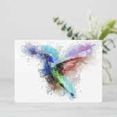 Wasserfarbe Hummingbird Einladung (Stehend Vorderseite)