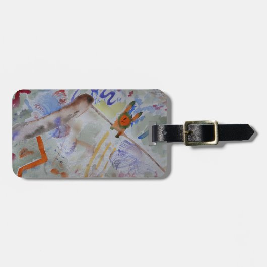 Wasserfarbe Hummingbird Gepäckmarke Gepäckanhänger (Vorderseite horizontal)