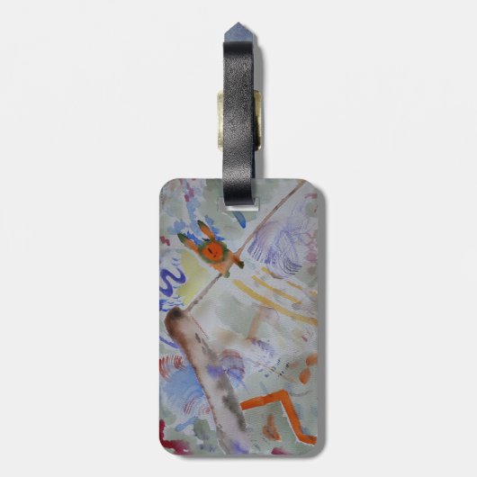 Wasserfarbe Hummingbird Gepäckmarke Gepäckanhänger (Rückseite vertikal)