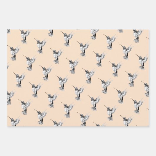 Wasserfarbe Hummingbird Geschenkpapier Set (Vorderseite 3)