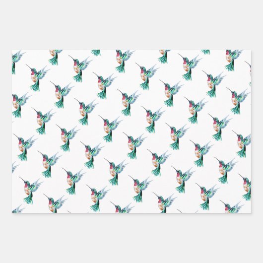 Wasserfarbe Hummingbird Geschenkpapier Set (Vorderseite 2)