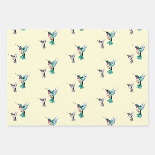 Wasserfarbe Hummingbird Geschenkpapier Set (Vorderseite)