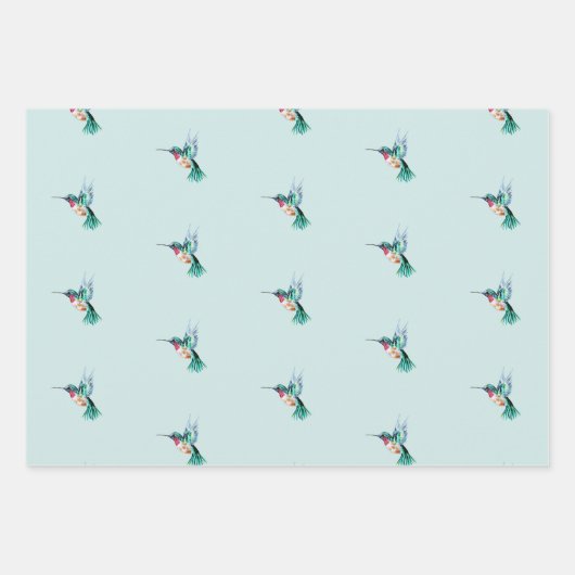 Wasserfarbe Hummingbird Geschenkpapier Set (Vorderseite 3)