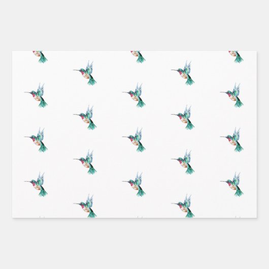 Wasserfarbe Hummingbird Geschenkpapier Set (Vorderseite 2)