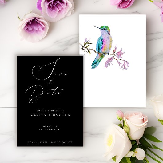 Wasserfarbe Hummingbird Hochzeit Speichern Sie die